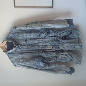 Acid wash oversized Nike Force denim jacket